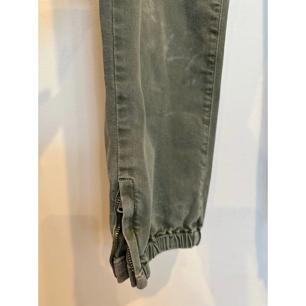 PAIGE Mayslie Jogger Pants Olive Green Utility Slim Stretch Size 28